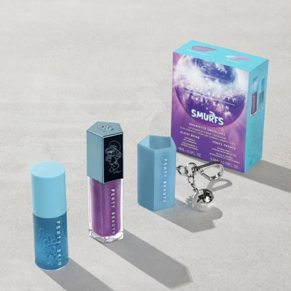 New~ Smurfette Smooches Lip Essentials Duo + Keychain Amethyst